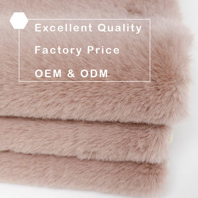 Abstract Pattern Pink Faux Fur Rabbit Rug Soft Long Pile Shaggy Carpet for Living Room