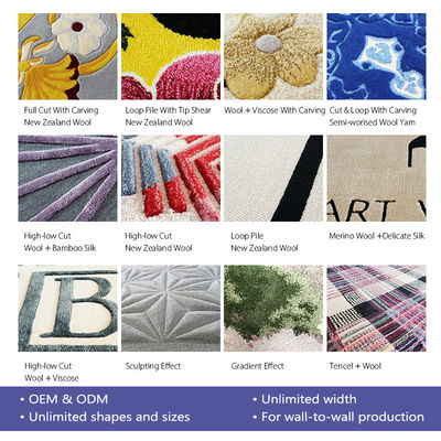 Living Room Handmade Rugs Home Carpets with Custom Design Floral Pattern