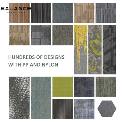 Custom Design Office Carpet Tiles 50*50cm Bitumen Backing Square Shape for Commercial