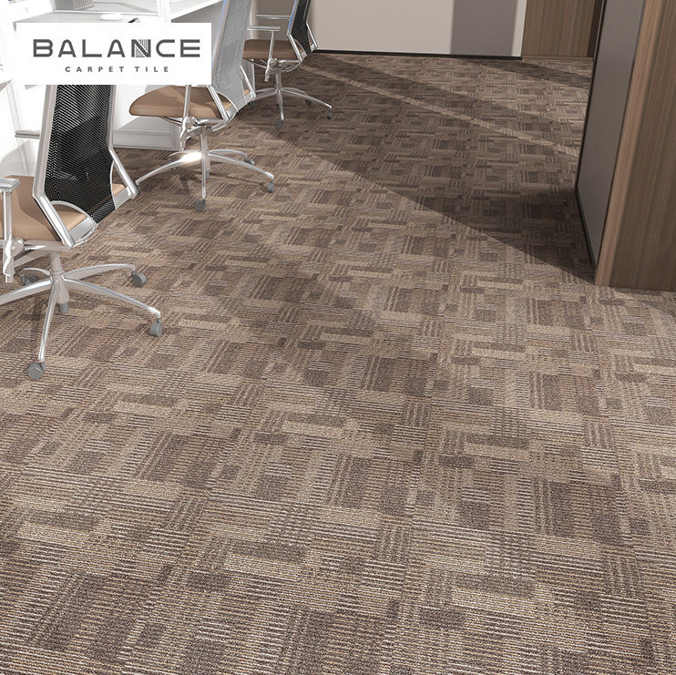 Easy to Install Geometric Pattern Commercial Nylon Carpet Tiles for Office and Hotel